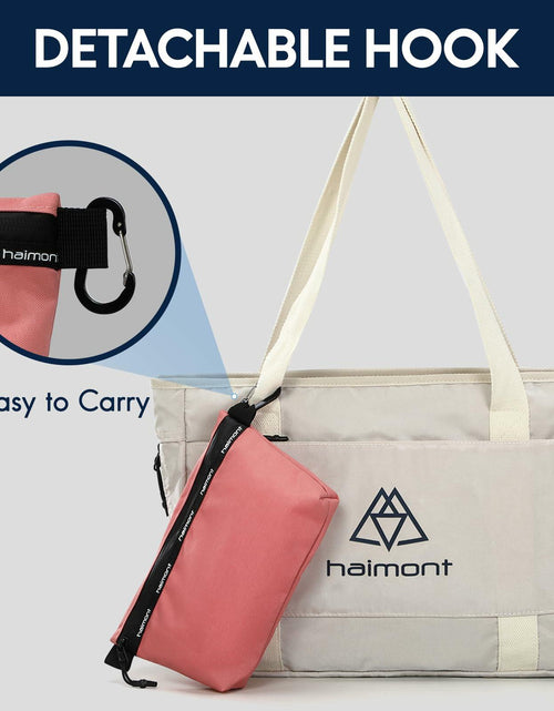 Load image into Gallery viewer, Haimont Travel Zipper Pouch Set 3-Piece Water-Resistant Pink Toiletry Bags
