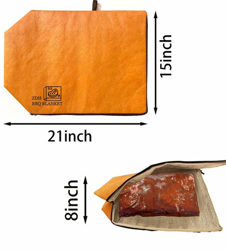 ZDH BBQ Blanket Meat Resting Bag 21in Yellow Reusable Foldable Washable
