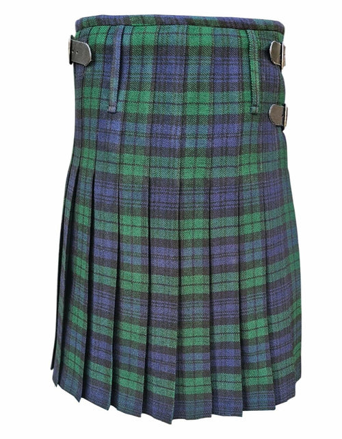 Load image into Gallery viewer, HAAUR TRADERS Scottish Tartan Men's Kilt Black Watch Leather Straps Size 38
