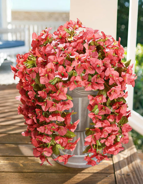 Load image into Gallery viewer, HyeFlora Bougainvillea Artificial Hanging Flowers Red 2pcs Silk UV Resistant
