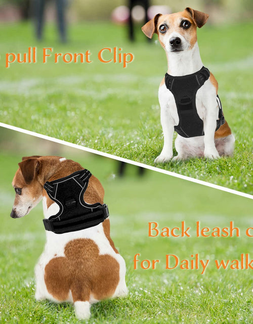 Load image into Gallery viewer, No Pull Dog Harness Adjustable Reflective Front Clip Padded Black Size L
