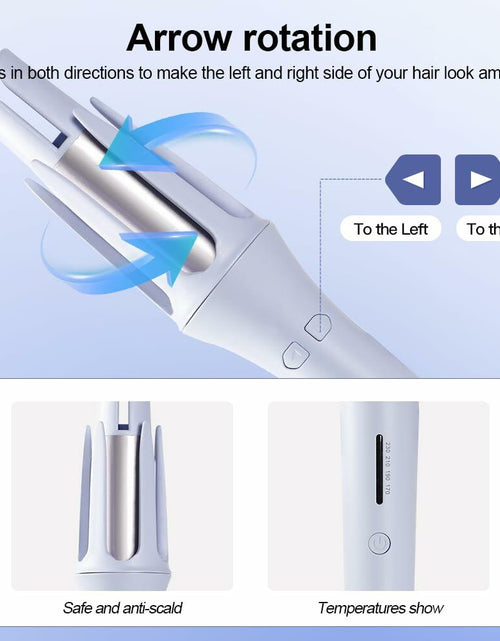 Load image into Gallery viewer, FOUYIN Auto Hair Curler 1 Inch 4 Temp Fast Heating Dual Voltage Blue
