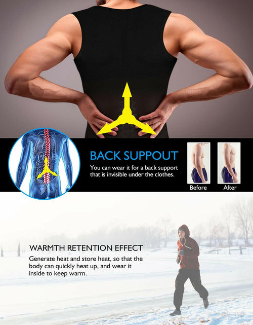 Load image into Gallery viewer, DoLoveY Men Sweat Sauna Vest Waist Trainer Body Shaper Neoprene Black 3XL
