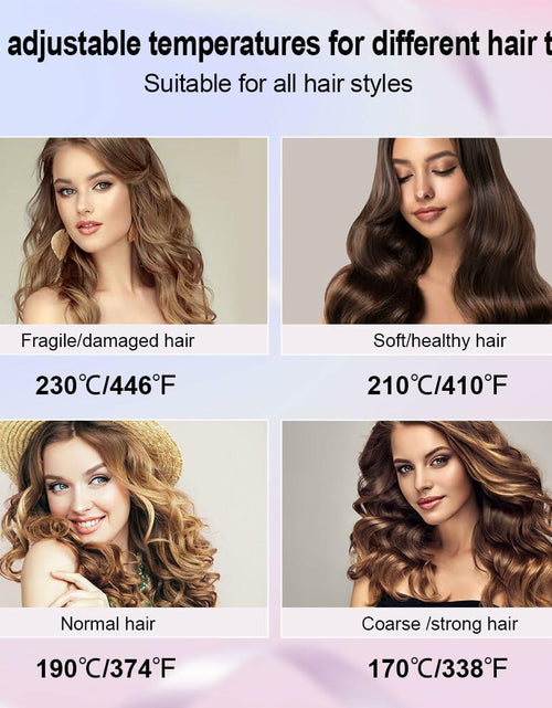 Load image into Gallery viewer, FOUYIN Auto Hair Curler 1 Inch 4 Temp Fast Heating Dual Voltage Blue
