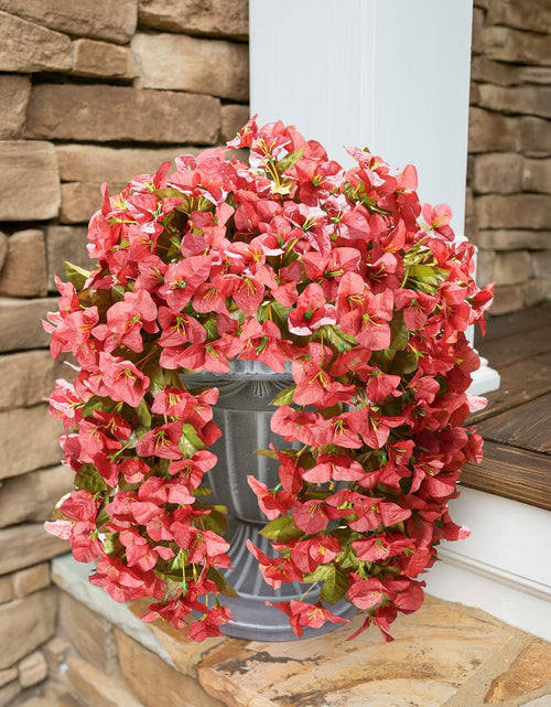 Load image into Gallery viewer, HyeFlora Bougainvillea Artificial Hanging Flowers Red 2pcs Silk UV Resistant

