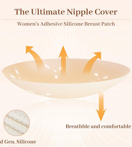Hotoo Reusable Silicone Nipple Covers Pasties for Strapless Dresses Crème