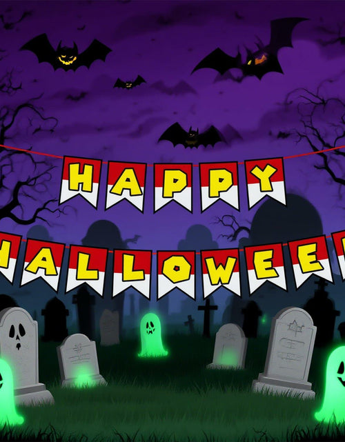 Load image into Gallery viewer, Halloween Trunk or Treat Happy Halloween Banner Garage Door Decor
