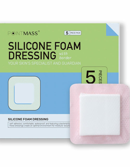 Load image into Gallery viewer, Pointmass 5 Pack 4"x4" Silicone Foam Dressing Waterproof Wound Care OPEN BOX
