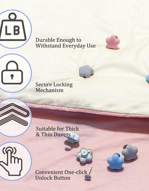 Load image into Gallery viewer, 6pcs Star Shaped Duvet Pins Clips Comforter Holder Double-Sided Blue

