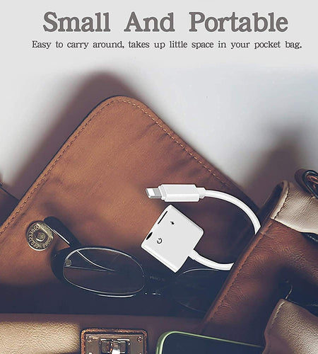 esbeecables Lightning to 3.5mm Audio & Charger Adapter 3-Port Lightweight