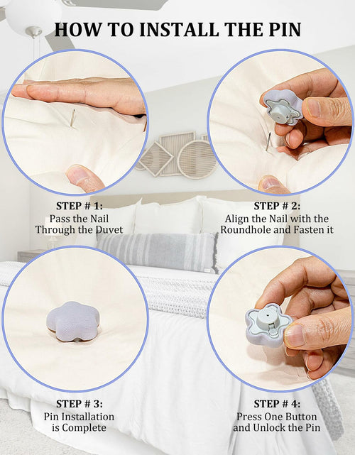 Load image into Gallery viewer, 6pcs Star Shaped Duvet Pins Clips Comforter Holder Double-Sided Blue
