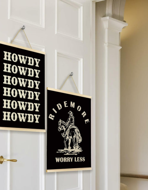 Load image into Gallery viewer, TAEDIN Western Wall Art Poster Hanger Frame Set of 2 Black 12x16
