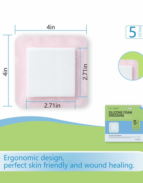 Load image into Gallery viewer, Pointmass 5 Pack 4"x4" Silicone Foam Dressing Waterproof Wound Care OPEN BOX
