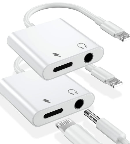 esbeecables Lightning to 3.5mm Audio & Charger Adapter 3-Port Lightweight
