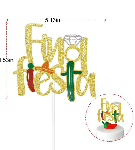 Final Fiesta Cake Topper Bachelorette Mexican Theme Bridal Shower Gold