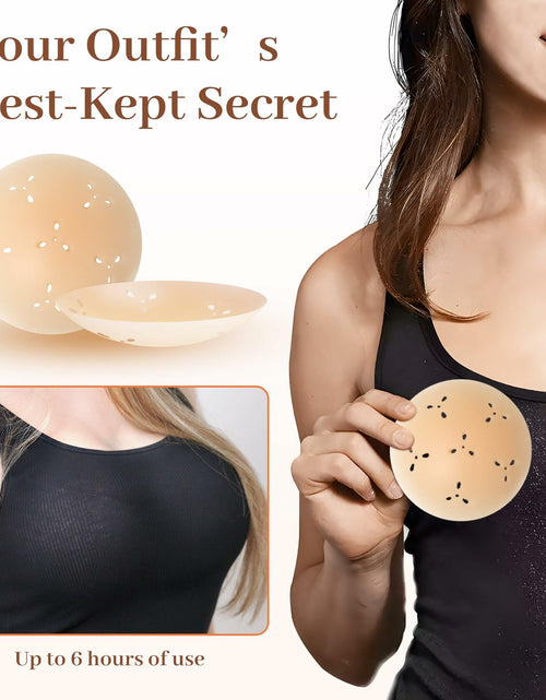 Load image into Gallery viewer, Hotoo Reusable Silicone Nipple Covers Pasties for Strapless Dresses Crème
