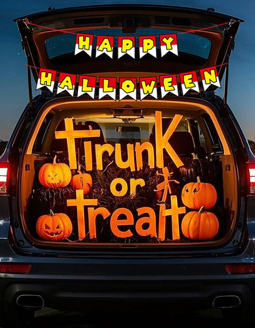 Load image into Gallery viewer, Halloween Trunk or Treat Happy Halloween Banner Garage Door Decor
