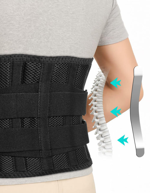 Load image into Gallery viewer, Ebullient Assimilate Back Brace Adjustable Lumbar Support Belt Black Size M
