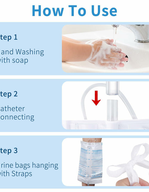 Load image into Gallery viewer, Plus tard 6Pack Catheter Urine Bags 67.6oz 2000ml White with Cloth Straps
