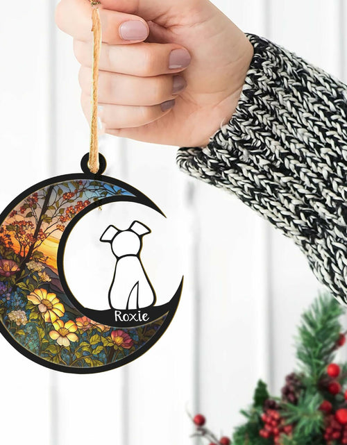 Load image into Gallery viewer, LOVELYPOD Dog Ornament Suncatcher Memorial Gift White 4 Inch
