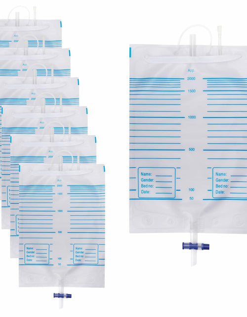 Load image into Gallery viewer, Plus tard 6Pack Catheter Urine Bags 67.6oz 2000ml White with Cloth Straps
