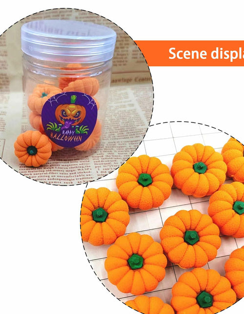 Load image into Gallery viewer, RUIFUU 18Pcs Halloween Pumpkin Erasers Bulk Mini 3D Fall Classroom Prize
