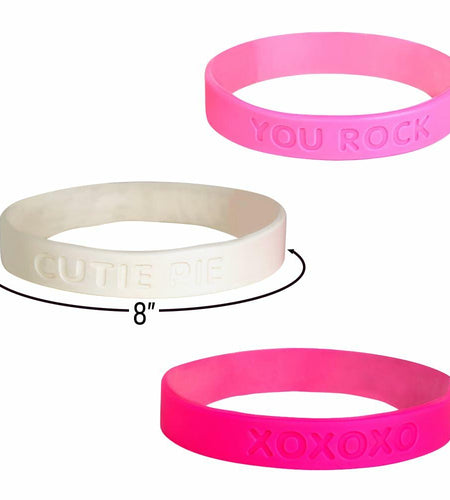 Rhode Island Novelty 8" Valentine's Rubber Bracelets - 24 Pieces