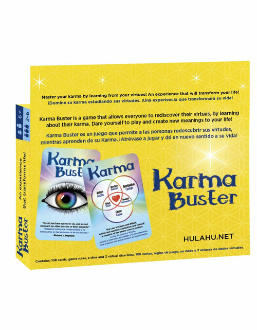 Load image into Gallery viewer, HULAHU Karma Buster Card Game Bilingual EN/SP Fun Skill Game 0.45lb
