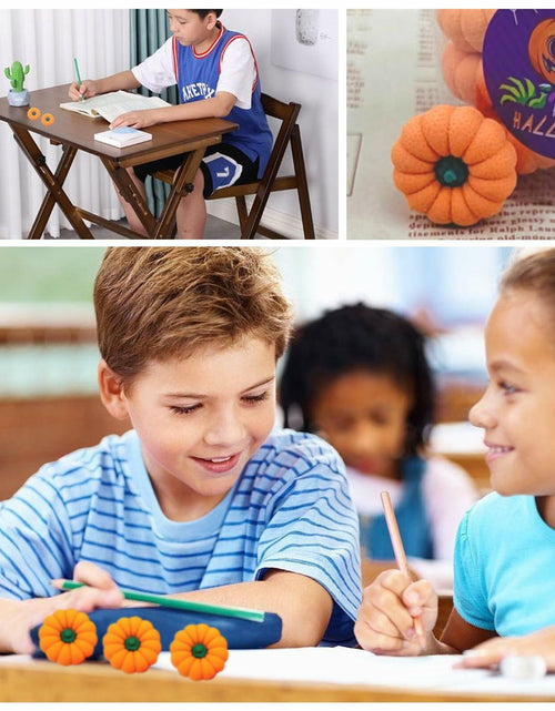 Load image into Gallery viewer, RUIFUU 18Pcs Halloween Pumpkin Erasers Bulk Mini 3D Fall Classroom Prize
