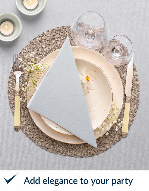 Load image into Gallery viewer, PAW Decor Collection Airlaid Paper Napkins 16x16 Silver 50 Pieces
