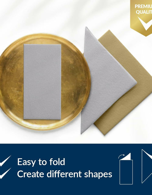 Load image into Gallery viewer, PAW Decor Collection Airlaid Paper Napkins 16x16 Silver 50 Pieces
