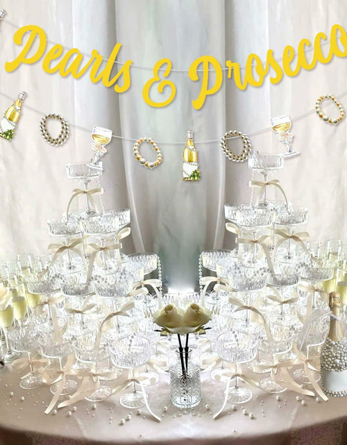 Load image into Gallery viewer, Sursurprise Pearls &amp; Prosecco Bridal Shower Banner Bachelorette Wedding Decor
