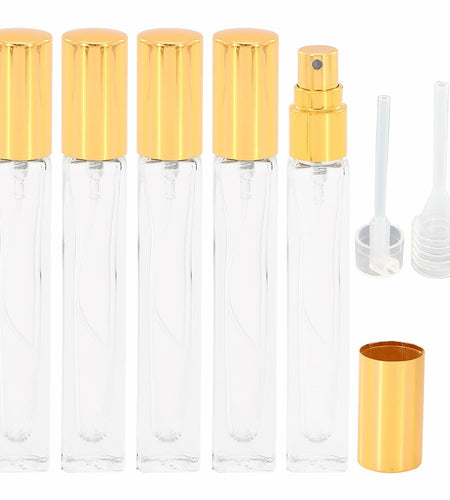 5PCS 10ml Mini Perfume Refillable Bottles Travel Atomizer Set with Dispenser