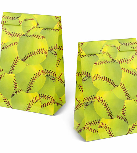 Outego 24 Softball Party Favor Bags with Stickers Kids Birthday Supplies
