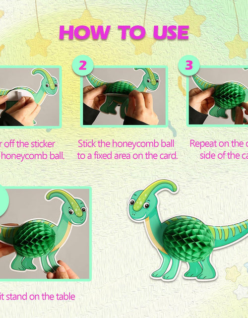 Load image into Gallery viewer, Qquetiee 6 Pcs Dinosaur Birthday Decorations Honeycomb Balls Hanging Swirls
