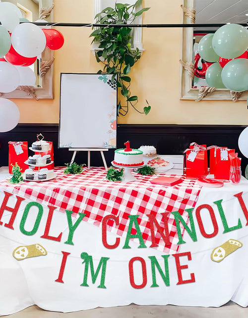 Load image into Gallery viewer, Sursurprise Holy Cannoli 1st Birthday Banner Italian Food Theme 1 Year Old
