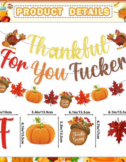 Load image into Gallery viewer, Yavxzvbw Thankful for You Banner Fall Leaves Garland Orange Thanksgiving
