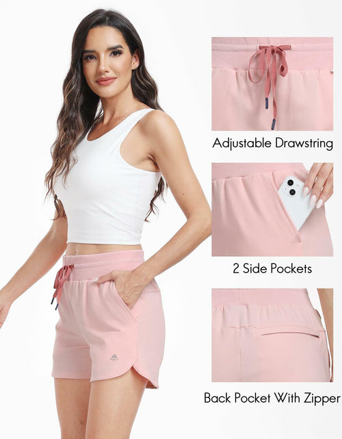 Load image into Gallery viewer, Haimont Women's Cotton High Waist Sweat Shorts 4" Pink 3 Pockets Size XS
