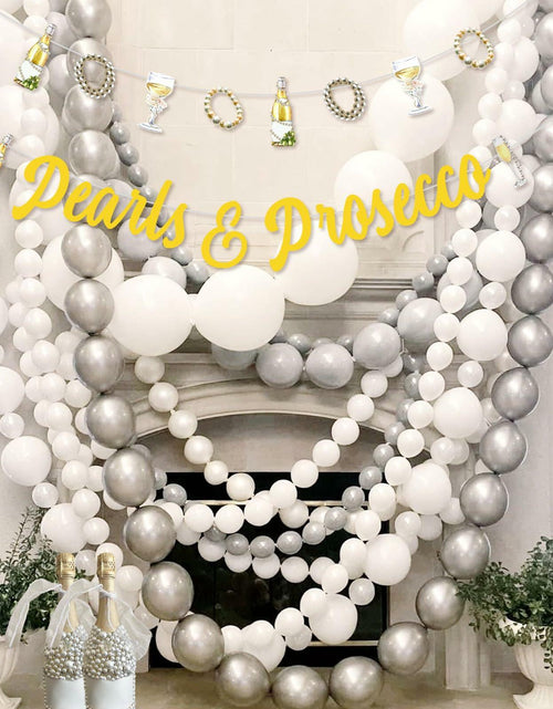 Load image into Gallery viewer, Sursurprise Pearls &amp; Prosecco Bridal Shower Banner Bachelorette Wedding Decor
