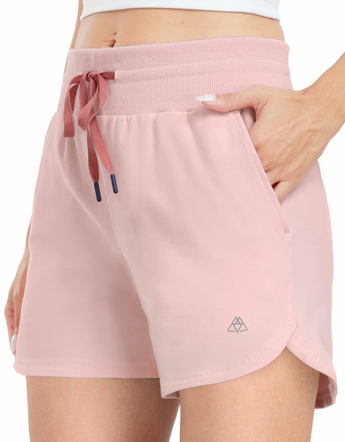 Load image into Gallery viewer, Haimont Women's Cotton High Waist Sweat Shorts 4" Pink 3 Pockets Size XS
