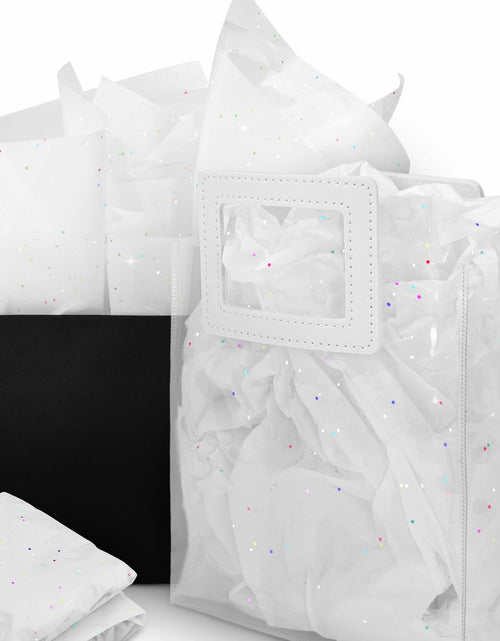 Load image into Gallery viewer, MR FIVE White Glitter Tissue Paper 14x20in 100 Sheets White Sparkle
