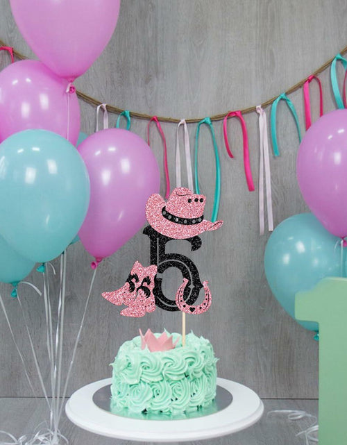 Load image into Gallery viewer, Cowboy 5th Birthday Cake Topper Western Party Decorations for Boys &amp; Girls
