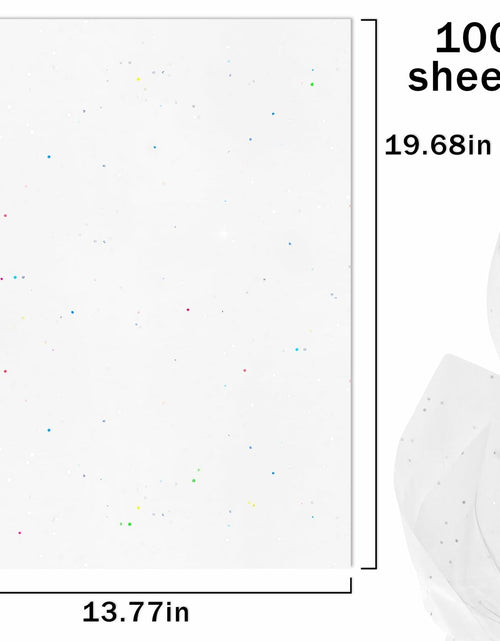 Load image into Gallery viewer, MR FIVE White Glitter Tissue Paper 14x20in 100 Sheets White Sparkle

