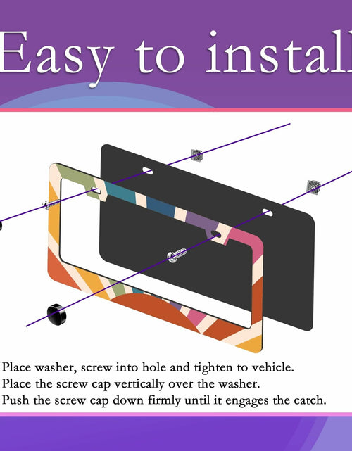 Load image into Gallery viewer, TUBAMQ Groovy Sun Aluminum License Plate Frame Rustproof US Canada Std
