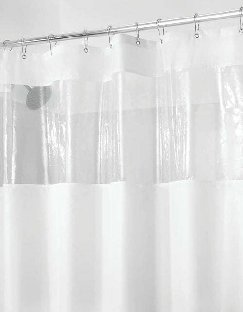 Load image into Gallery viewer, InterDesign Fabric Shower Curtain White Clear 72x72 Inches
