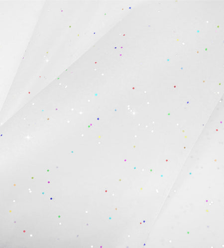 MR FIVE White Glitter Tissue Paper 14x20in 100 Sheets White Sparkle