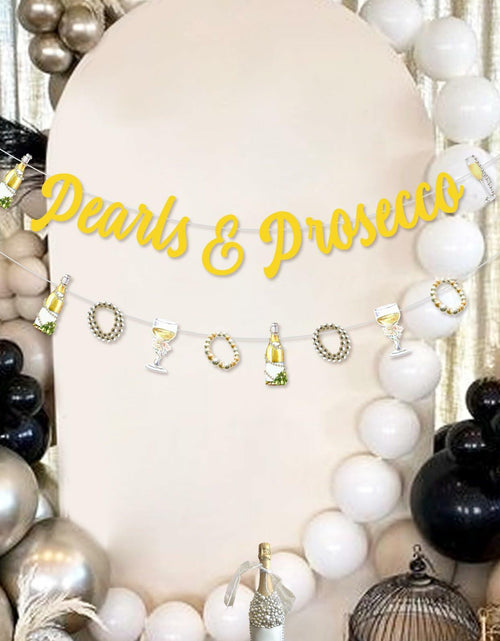 Load image into Gallery viewer, Sursurprise Pearls &amp; Prosecco Bridal Shower Banner Bachelorette Wedding Decor
