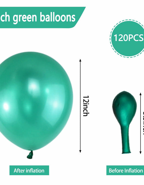 Load image into Gallery viewer, QIKOOLAA Pearl Green 12in Latex Balloons 120 Pack Green Christmas Party
