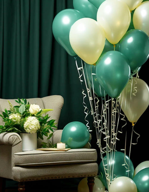 Load image into Gallery viewer, QIKOOLAA Pearl Green 12in Latex Balloons 120 Pack Green Christmas Party
