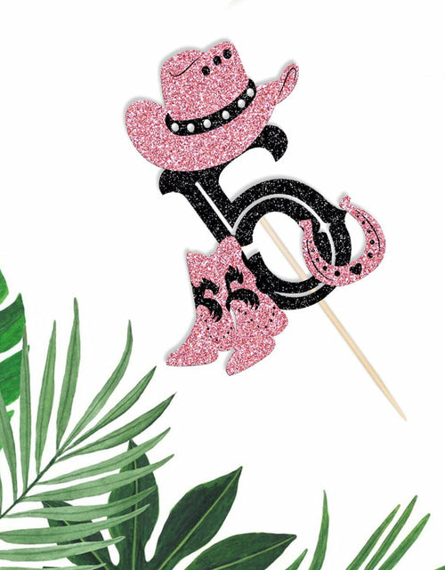 Load image into Gallery viewer, Cowboy 5th Birthday Cake Topper Western Party Decorations for Boys &amp; Girls

